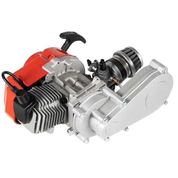 49CC 2-Stroke Air Cooled Engine, 1.3HP High Speed Pull Start Motor Up to 48MPH, Aluminum Alloy Replacement Engine for Mini Dirt Bike ATV Scooter Pocket Bike
