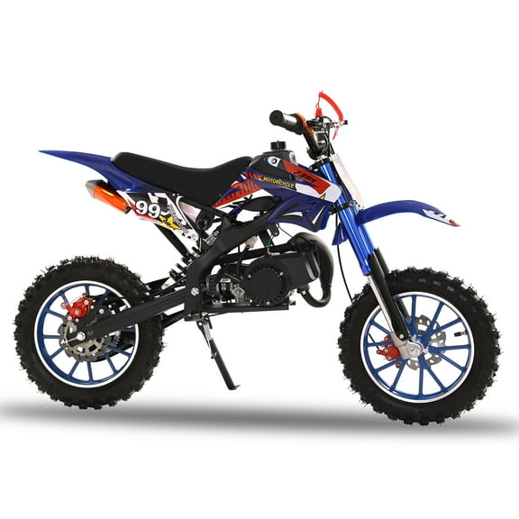 49CC 2-Stroke Dirt Bike for Adults & Kids, Kids Dirt Bike, Mini Bike Gas Powered, Gas Power Motocross, Off Road Mini Motorcycle, Gas Dirt Bike Load 330Lbs