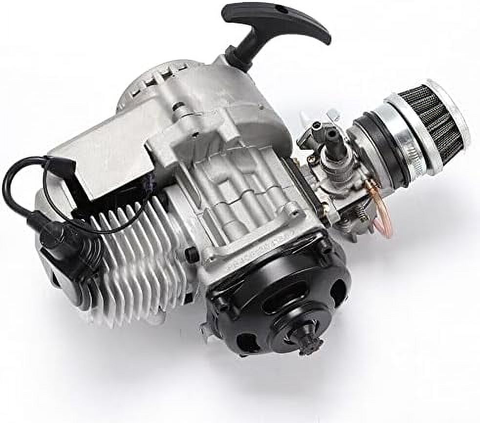 Moteur Pocket Bike 49 Cc 2 Temps - 3,5 CV - Aluminium - Pour Mini Dirt Bike, ATV, Scooter - Argent