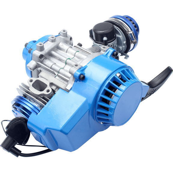 49CC 2-Stroke Single Cylinder Gasoline Engine RTR Blue Mini Motor for Beach Bike Motorcycle Modification