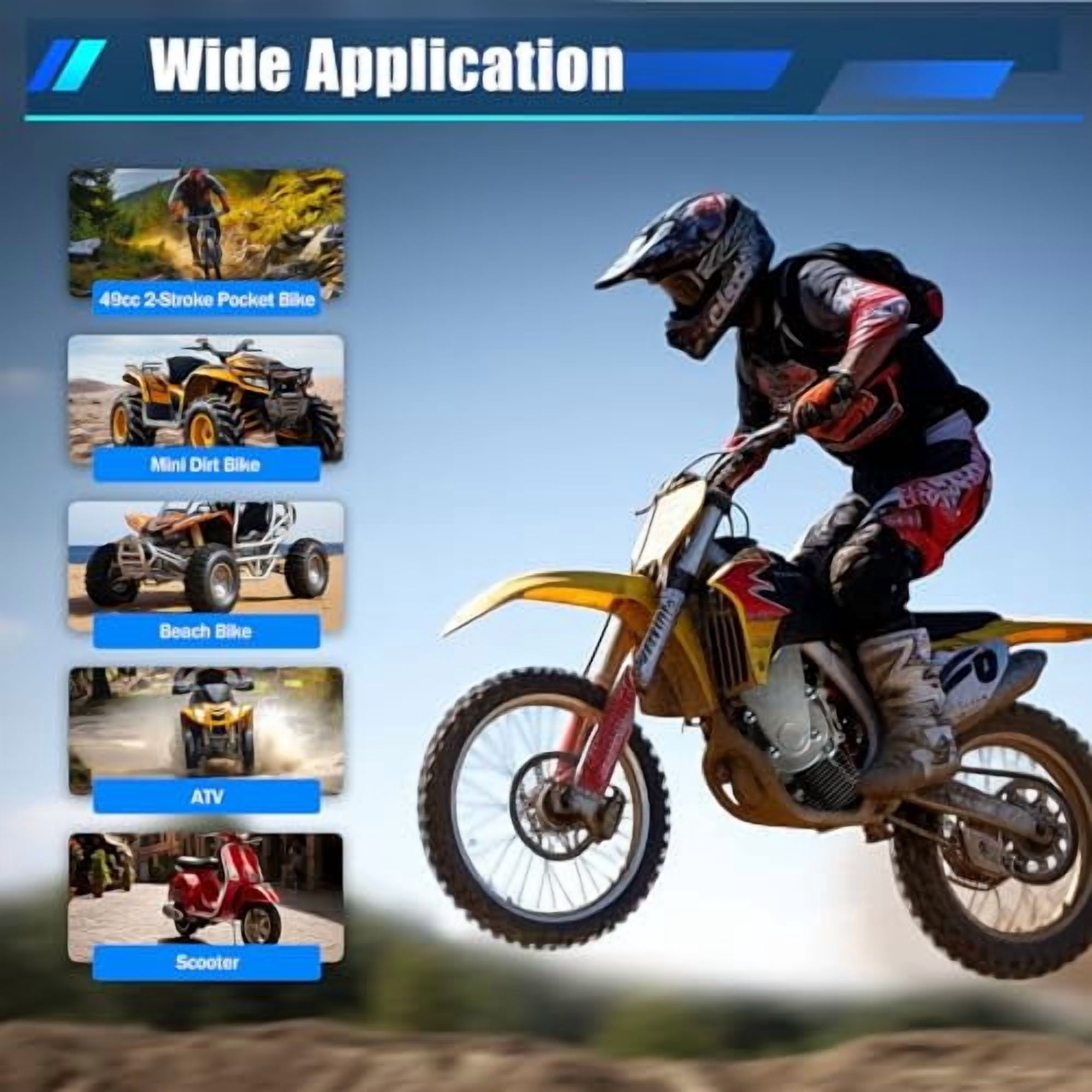 49CC 50CC 2-Stroke Engine Motor for Mini Dirt Bike Pocket Bike ATV Scooters 49CC 2-Stroke Pull Start Gasoline Engine 50cc Dirt Bike Engine, 40mph (49CC 2-Stroke 1)
