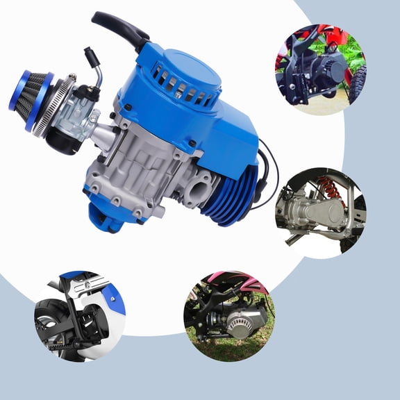 49CC / 50cc Racing Engine Set, 2 Stroke 1.8kw 11000rmp High Performance Single Cylinder Motor, Complete Gas Powered Engine Kit with 6 Teeth 25h Sprocket for Pocket Bike Mini Dirt Bike Quad ATV