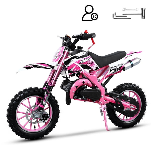 49CC DIRT BIKE, 4-stroke engine,Max Load: 180 lbs. Off-Road for Teens/Adult,Trail Up to 24.5 Mph,Gas Powered Motorcycle,Dual Disc Brakes,Front & Rear Shock,15" Off-Road Tires