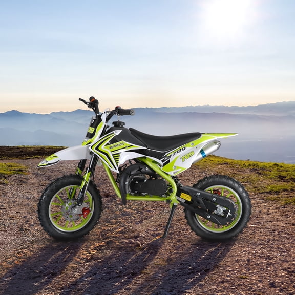 49CC Kids Dirt Bike - 30KM/H 2-Stroke Mini Motorcycle, 10" Off-Road Tires & Dual Disc Brakes, 150kg Load Capacity