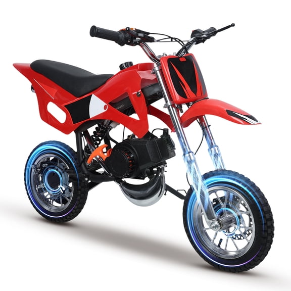 49CC Kids Dirt Bike - 40KM/H 2-Stroke EPA Certified, 100kg Capacity & Dual Disc Brakes, 85% Pre-Assembled for Easy Setup
