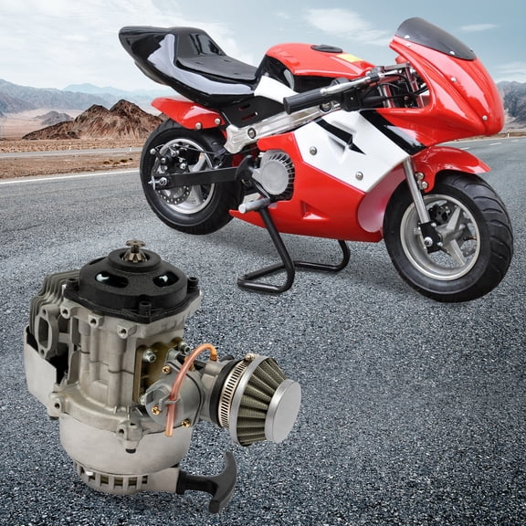 49CC Mini Motorcycle Engine Two-stroke Motorcycles 3-horsepower Single Cylinder Engine Electronic Ignition System Hand-pulled Self-Returning Rope Starter