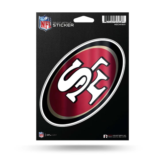 49ERS Die Cut Metallic Sticker