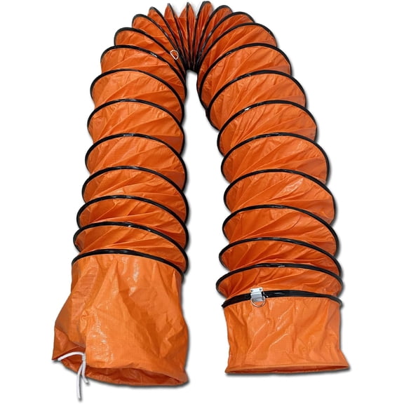 49FT PVC Flexible Duct Hose 12 Inch 15m Duct Hosing with Adjustable Rope for Utility Blower Exhaust Fan Ducting Hose Folding exhaust duct Easy Storage12 In*49Ft