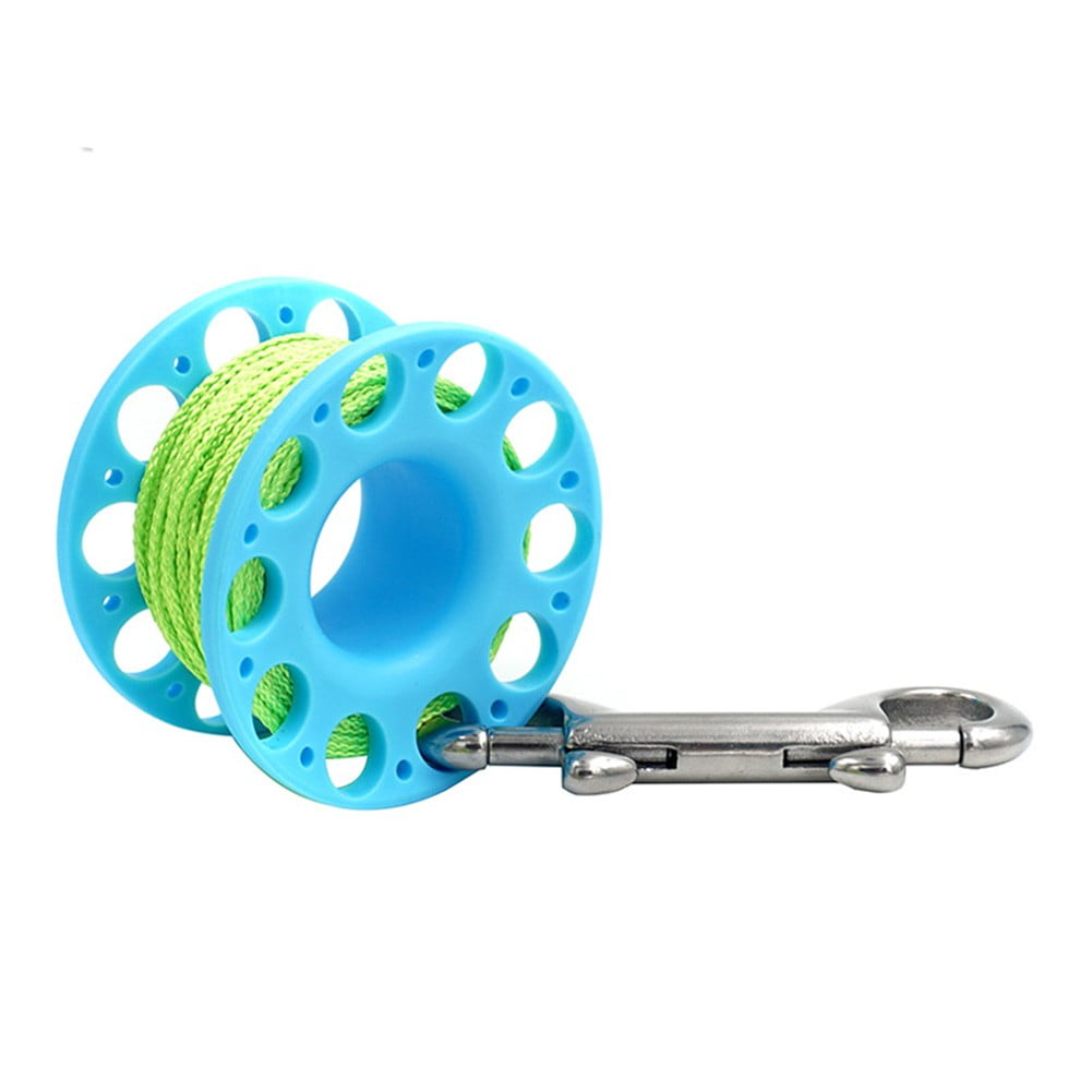 49Ft Scuba Diving Spool Finger Reel Line Reel with Snap Hook Buoy Rope