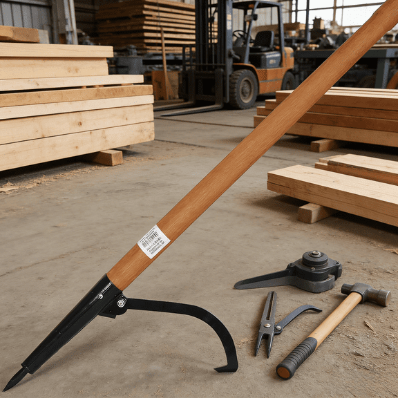 49In Log Peavey Cant Hook Wooden Handle Logging Tool Steel Hook Log Roller 8.8 Lbs Black Powder Coat For Sawmill Woodlot Firewood Handling Moving Large Logs Durable Hardwood Handle Forestry Tool