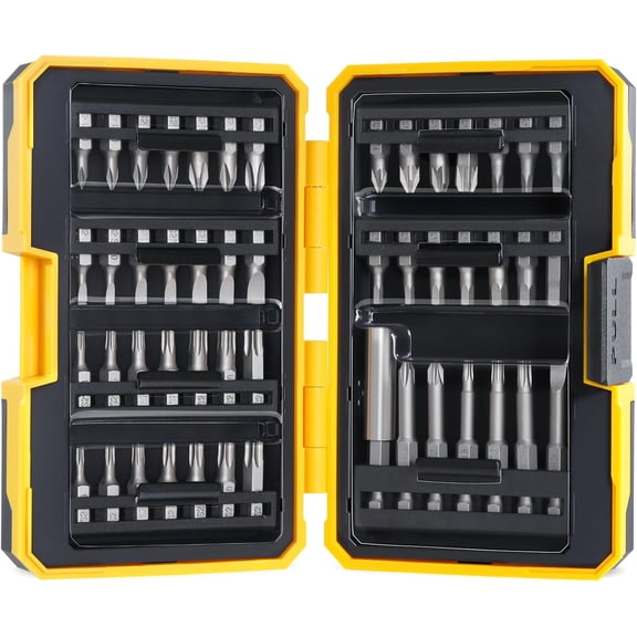 49PCS S2 Steel Screwdriver Bit Set Magnetic Driver includes Tamper Proof Security Torx SQ Hex PZ SL PH with 1/4" Hex Drill Extension Upgraded Version Non-Slip Box