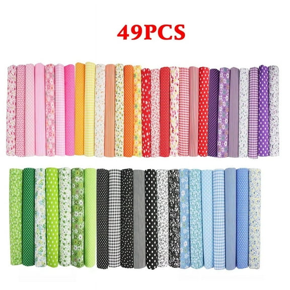 49Pcs 10"x10" Quilting Cotton Fabric Squares Quilting Supplies No Repeat Multi-Color Design Printed Floral Fabric for Quilting Sewing DIY Crafts & Quilt Beginners