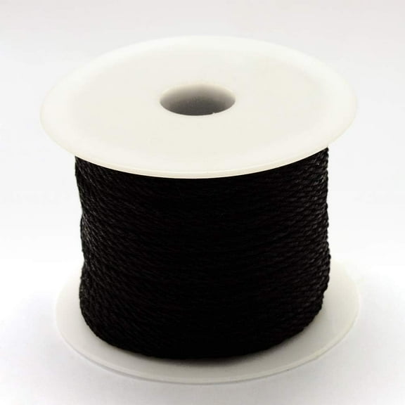 49Yard 1mm Nylon Cord Black Beading String Thread Roll Lift Shade Cord for Jewelry Making Kumihimo Knotting Wrapping Beading Supplies DIY Crafts Black