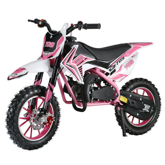 49cc 2-Stroke Dirt Bike,Gas Power Motocross,Off Road Mini Motorcycle,Pocket Motorbike with Front Rear Disc Brakes