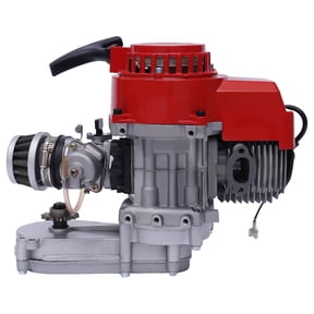 49cc 2 Stroke Engine 1.9kW, Gas Motor With Recoil Start, Air-Cooled Single Cylinder, for ATV Mini Bike Go Kart, Red Gray