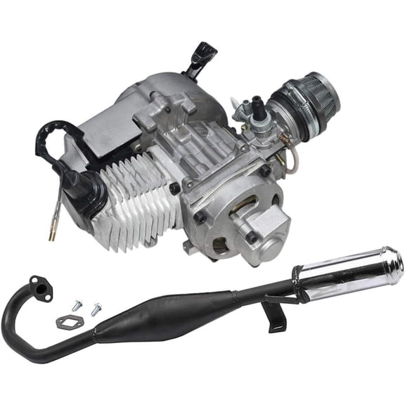 49cc 2-Stroke Engine Motor Kit with Exhaust Muffler Pipe for Mini Pocket Scooter Dirt Bikes ATV Quad Motorized Bicycle