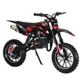 thumbnail image 1 of 49cc 2-Stroke Gas Kids Motorcycle, Off Road Mini Bike with Shock Absorption, 10 Inch Off-Road Tires, Front Rear Disc Brakes, Max Speed 25 Mph for Young Riders (Red), 1 of 8