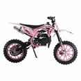 thumbnail image 1 of 49cc 2-Stroke Gas Powered Mini Dirt Bike for Kids, Off Road Motorcycle with Front Rear Disc Brakes, 10 Inch Inflatable Tires, Pull Start for Ages 6-12 (Pink), 1 of 8