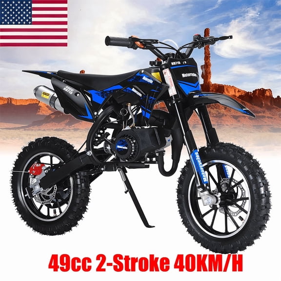 49cc 2-Stroke Kids Dirt Bike, Dirt Bikes for Kids, Dirt Bikes, Gas Power Motocross, Off Road Mini Motorcycle, Children Pocket, Gas Bike Load 220LBS (Improved Version)
