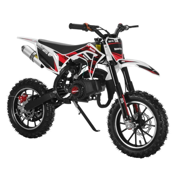 Seipola 49cc 2-Stroke Kids Dirt Bike, Gas Power Motocross, Off Road Mini Motorcycle, Children Pocket Motorbike with Front Rear Disc Brakes, Pull Start