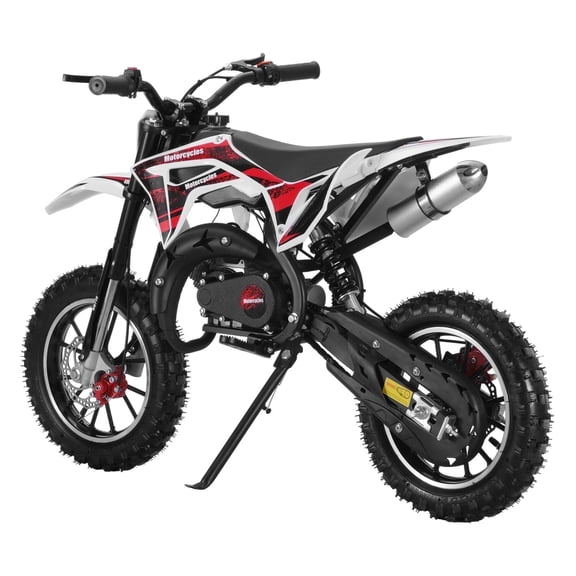 49cc 2-Stroke Kids Dirt Bike, Gas Power Motocross, Off Road Mini Motorcycle, Children Pocket Motorbike with Front Rear Disc Brakes, Pull Start
