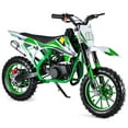 thumbnail image 1 of 49cc 2-Stroke Kids Dirt Bike, Gas Power Motocross, Off Road Mini Motorcycle, Pocket Motorbike with Front Rear Disc Brakes (Green), 1 of 10