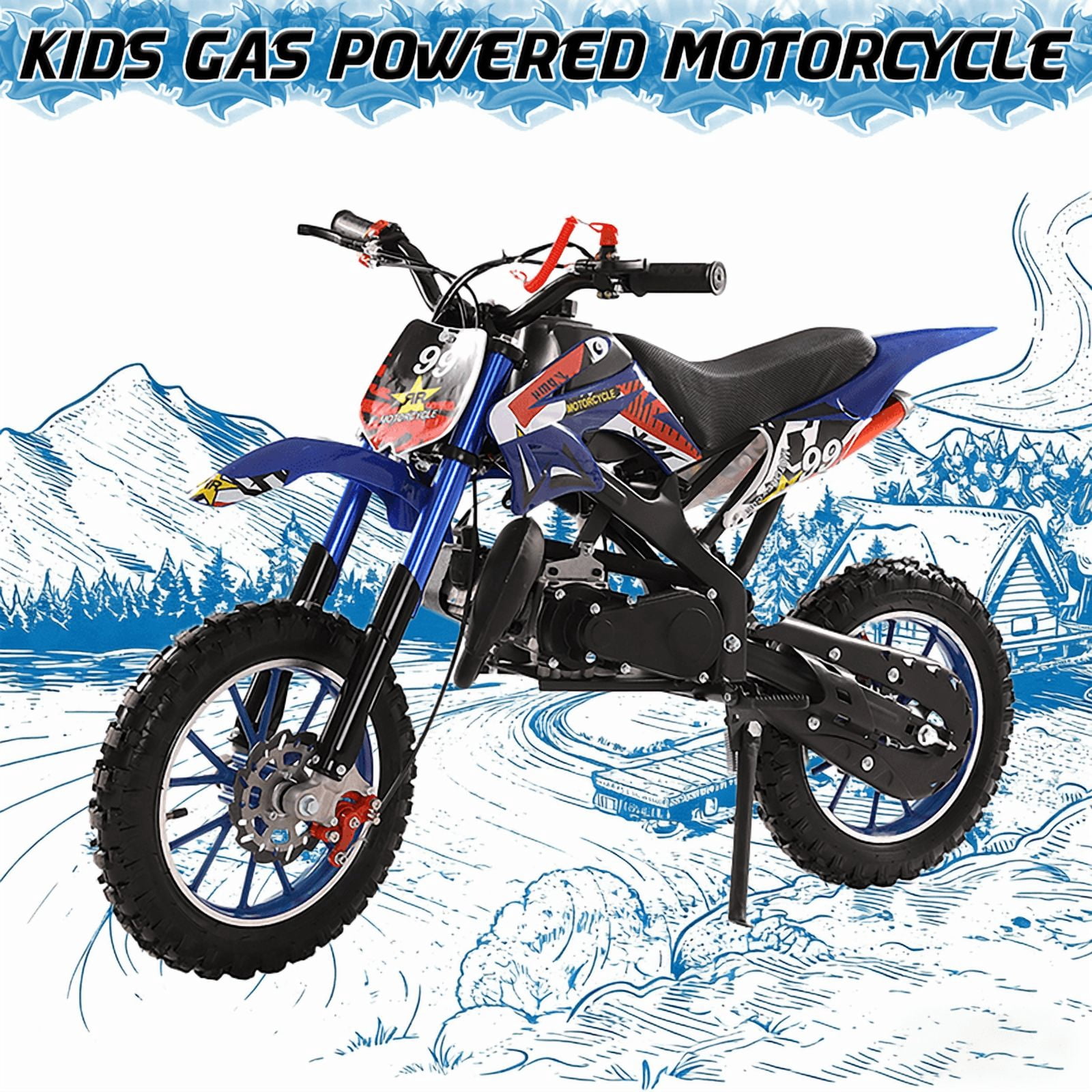 Mini Motorcycle Racing Kids 49cc 2-Stroke Kids Dirt Bike,Toddler Gas Power Motocross Off Road Mini ...