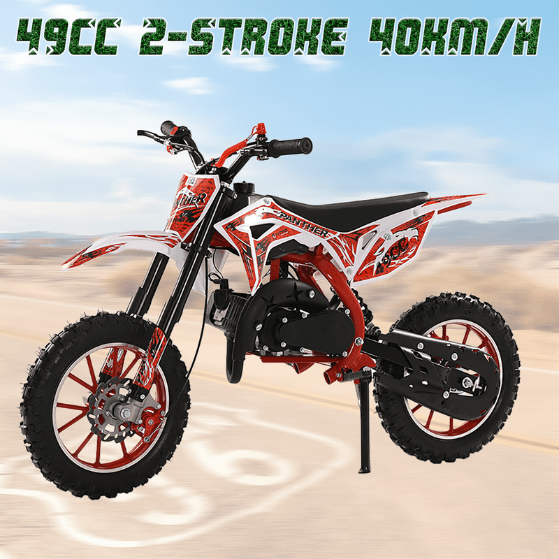 49cc 2-Stroke Kids Dirt Bike,Toddler Gas Power Motocross Off Road Mini Motorcycle Vehicles Children Pocket Motorbike with Front Rear Disc Brakes Ideal Birthday for 6-12 Boy Girl