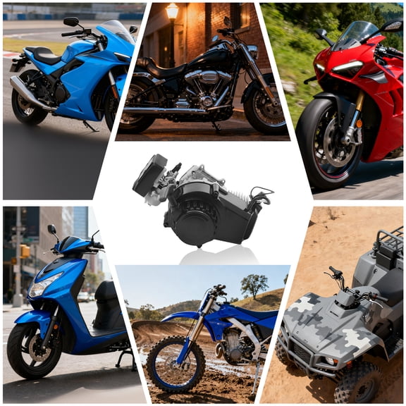 49cc 2-Stroke Mini Motorcycle Engine High-Performance Air-Cooled Engine for Go-Karts, Scooters, ATVs, & Beach Buggies Durable, Easy Installation