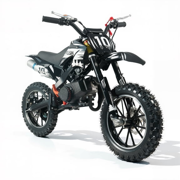 50cc 2-Stroke Off-Road Dirt Bike, Mini Motorcycle, 25.5 MPH Max Speed, 180 LBS Load Capacity, 15-Inch Off-Road Tires, Disc Brakes, Dual Shutdown Design, Trail Bike, Mini Dirt Bike