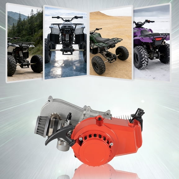 49cc 50cc 2 Stroke Racing Engine Motor, Gasoline Engine Single Cylinder Pull Rope Start Motor for Dirt Bike Pocket Bike ATV Scooters, Pocket Bike Engine Kits