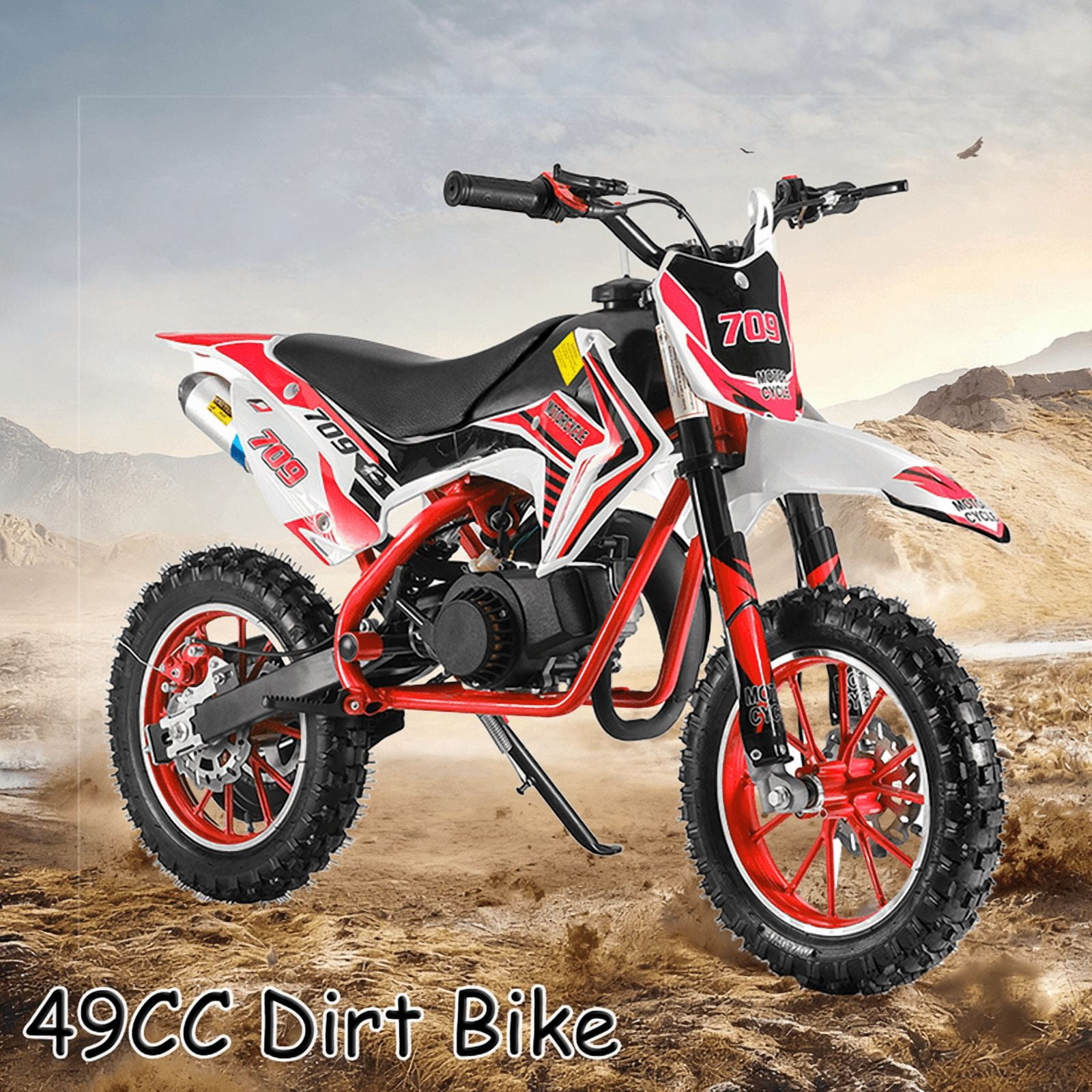 49cc Dirt Bike for Kids, 2-Stroke, New Off Road Mini Motorcycle, Gas Power Motocross Bike, Kids Dirt Bike with Front Rear Disc Brakes,Speeds up to 30KM/H