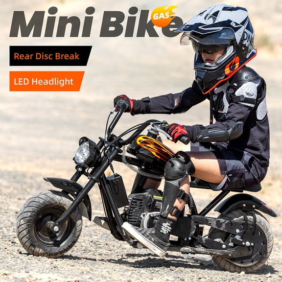 49cc Dirt Bike with Rear Disc Brake and Upgrade 4-Stroke Engine Gas Mini Bike Max Speed 40KM/H,Reinforced Chain Guard & Anti-Slip Tires,Max Loading 165 lbs,Black