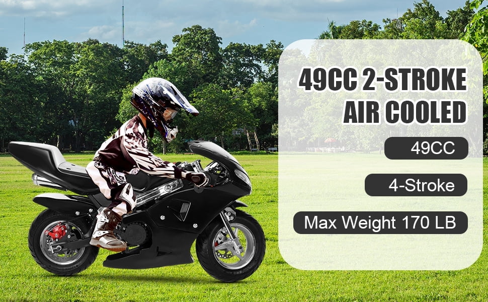 WETLA 49cc Gas-Powered Teen Dirt Bike - Dual Headlight Mini Motorcycle w/ High-Low Beam | 2-Stroke Engine (13+ Years)