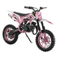 thumbnail image 1 of 49cc Kids Dirt Bike 2-Stroke, Gas Power Motorcycle Off Road Motocross Gas Dirt Bike with Front Rear Disc Brakes for Beginner Motocross Bikes for Kids 7-12 (Max 24KM/H 150KG Load) Pink, 1 of 5