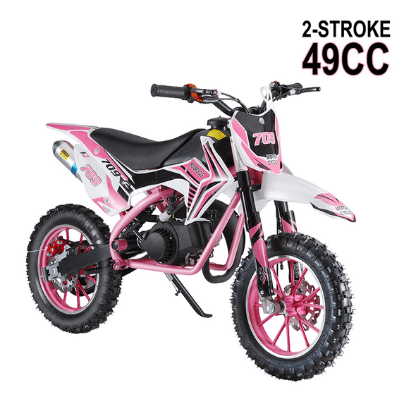 49CC Kids Dirt Bike,2-Stroke Gas Power Motocross Bike,Pit Bikes Motocross,Off Road Gas Pocket Motorbike with Front Rear Disc Brakes,Mini Dirtbike,Speeds up to 25 MPH,Max Load 220LBS