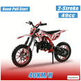 thumbnail image 1 of 49cc Kids Dirt Bike,Dirt Bike for Kids 8-14,2-Stroke Off Road Mini Bike,Off-Road Motorcycle Gas Pocket Pit Trail Bike Pocket Motorbike with Front Rear Disc Brakes Racing Max Speed 40KM/H Red, 1 of 6