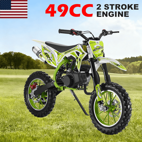 49cc Kids Dirt Bike, Gas Dirt Bike Max Load 220LBS, 2-Stroke Gas Power Motocross, Mini Bike Gas Powe, Off Road Mini Motorcycle Max Speed 25MPH for More Summer Fun
