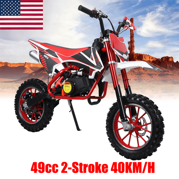 49cc Kids Dirt Bike,Toddler Gas Power Motocross Off Road Mini Motorcycle Vehicles Children Pocket Motorbike with Front Rear Disc Brakes Ideal Birthday for 8-15 Boy Girl