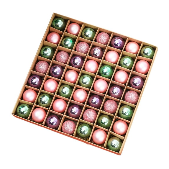 49ct 1.18 Inch Christmas Tree Balls Ornaments, Mini Colored Shatterproof Plastic Decorative Baubles Decorations for Xmas Tree Decor Holiday Party Wedding Decoration (Matte Highlight)