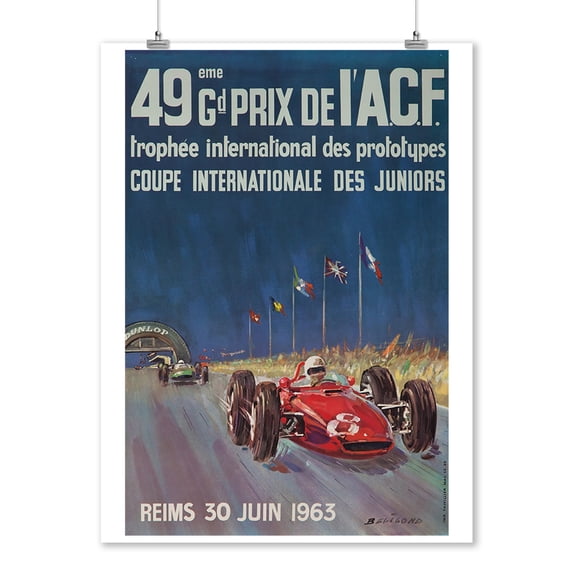 49eme Grand Prix de l'ACF Vintage Poster (artist: Beligond) France c. 1963 (9x12 Art Print, Wall Decor Travel Poster)