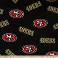 thumbnail image 1 of 49ers Black Fleece Fabric Precut, 1 of 1