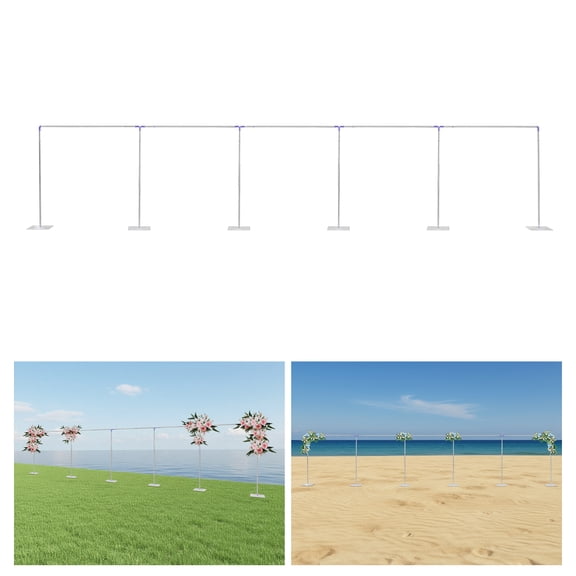 49ft*10ft Adjustable Telescopic Portable Pipe and Drape Backdrop Stand Kit Splitly, Heavy Duty Wedding Party Event Studio Photography Background Support System Trade Show Curtain Frame Stand