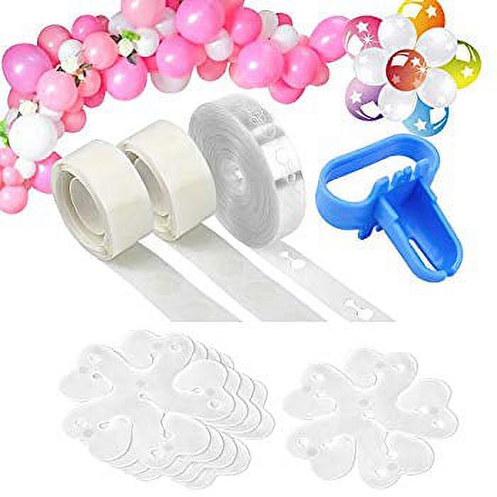 49ft Reusable Balloon Tape Strip, 200 Dot Glue,5 Flower Clip and
