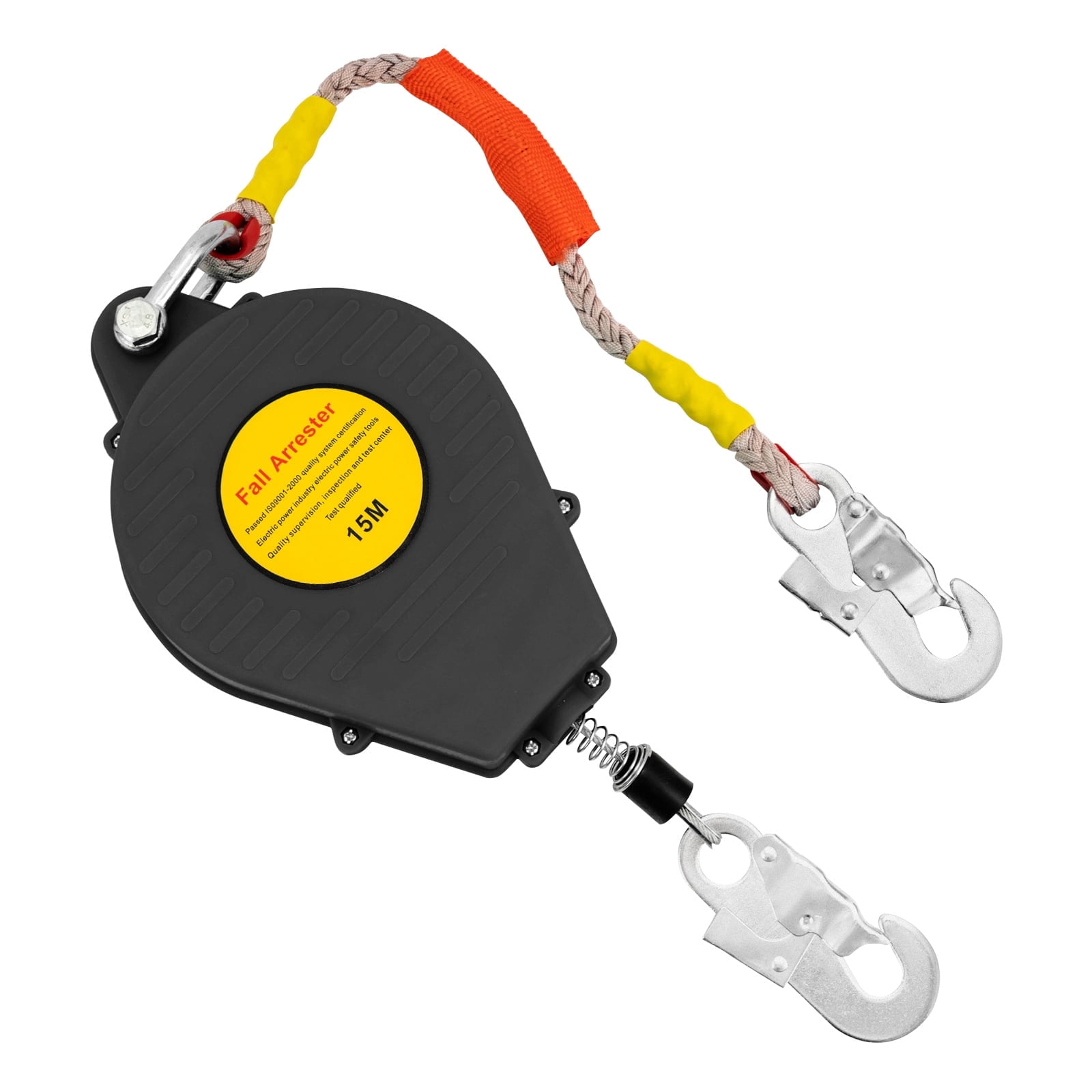 Fall Arrestor Rope Protection Self Retracting Lifeline, 49ft, 330lbs Capacity, Fall Arrester with ...