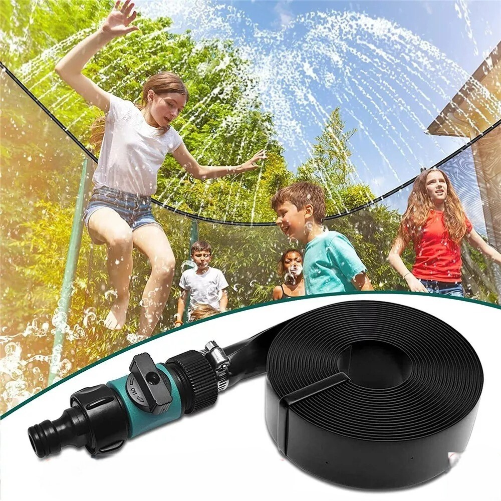 49ft Trampoline Sprinkler Kids Summer Outdoor Water Toy Fun Waterpark ...