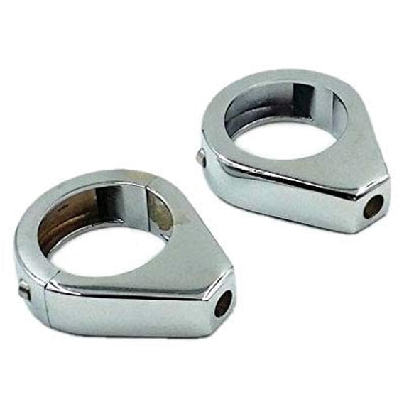49mm Motorcycle Fork Turn Signal Relocation Relocator Bracket Clamps Mount For Harley Dyna XL Honda Kawasaki Suzuki Yamaha Cruiser Chopper (49mm, Chrome)
