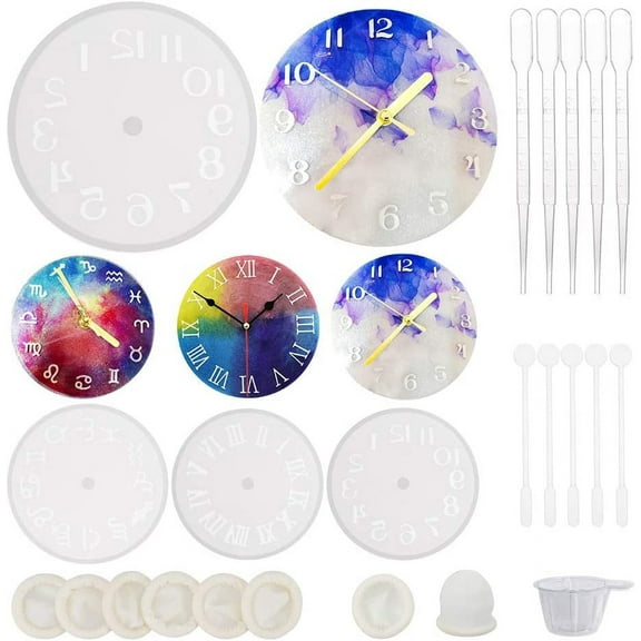 49pcs Clock Resin Mold Roman Numerals Constellation Silicone Mold Epoxy Clock Silicone Resin Mold Kit with Tools for Handmade DIY Jewelry Making DIY