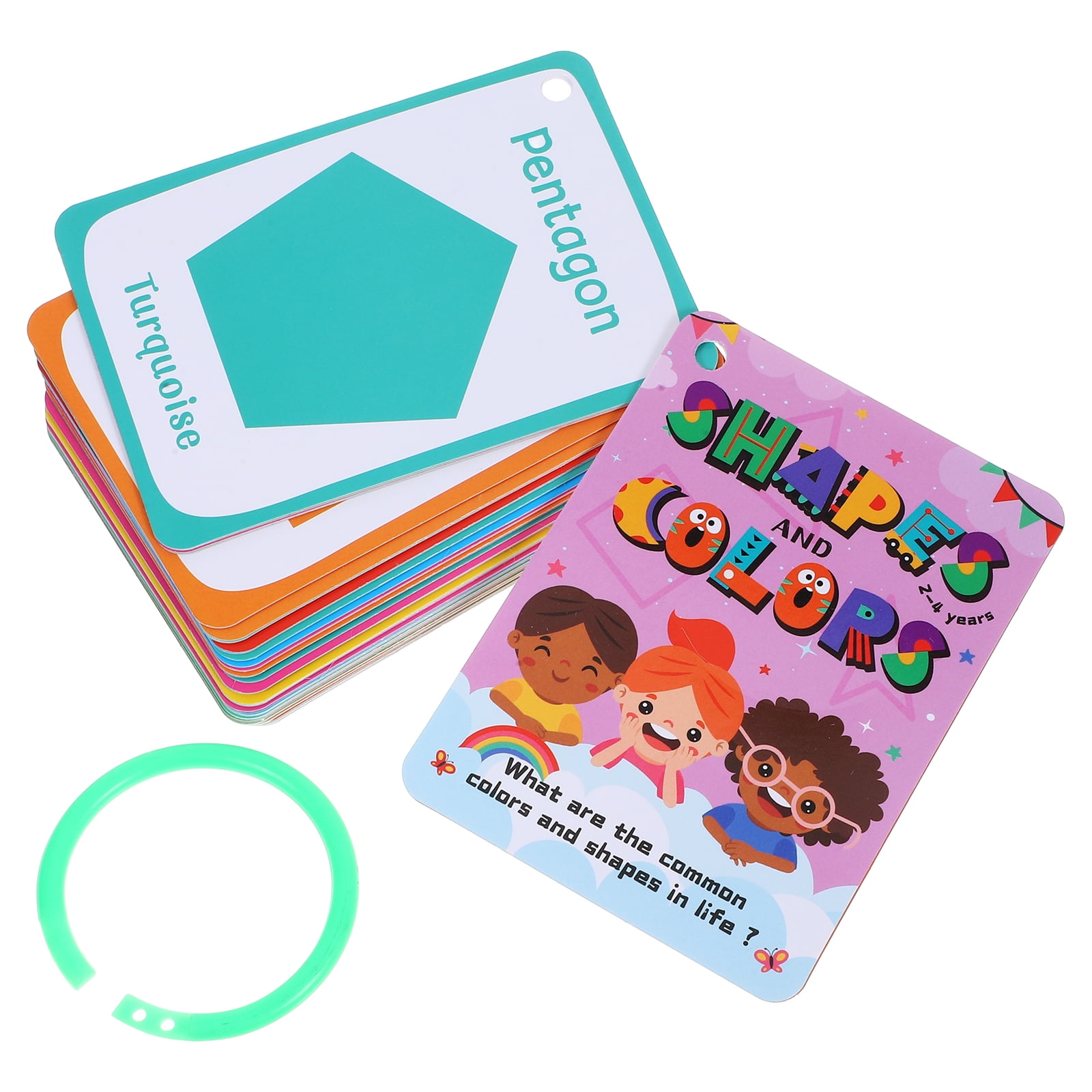 49pcs Kids Geometric Figure Flash Cards Cartoon Flash Cards Children ...