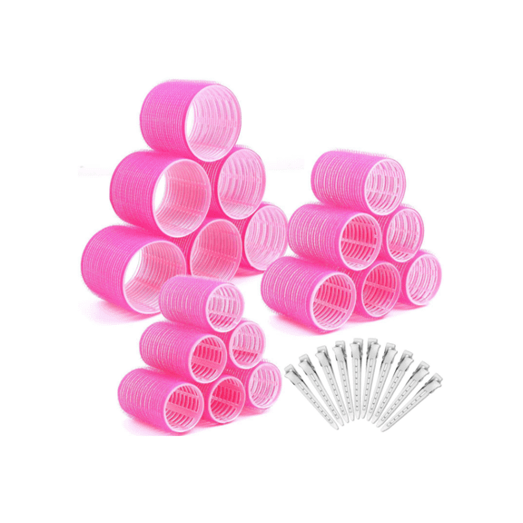 49pcs Set Heatless Velcro Rollers includes 24 Rollers